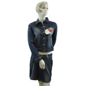 Women's Stretch Denim 2 Piece Set Wholesale Bulk