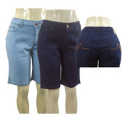 Womens Plus Size Denim Bermuda Shorts