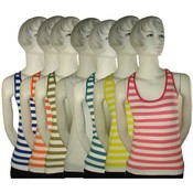 Women's Striped Stretch Tank Tops