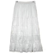 Plus Size Tiered Skirt (34") White