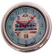 Red Neon Diner Wall Clock