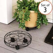 Iron Wire 12" Rolling Plant Caddies