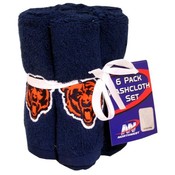 Chicago Bears 6 Pack Washcloth Set