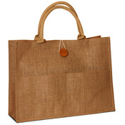 Jute Shopping Bag with Front Pocket