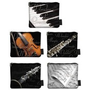 Musical Coin Purse Zip-Top w/Display 6 Styles 12 P