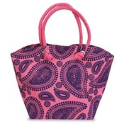 Paisley Jute Bag Pink &amp; Purple