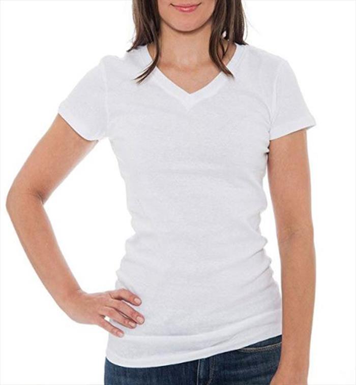 Wholesale Ladies V Neck T Shirt White S 2x Dollardays