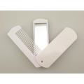 White Travel Comb With Mirror