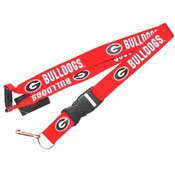 Georgia Bulldogs Clip Lanyard Keychain Id Holder