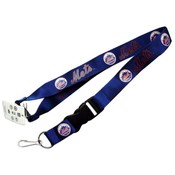 New York Mets Blue Clip Lanyard Id Holder - Blue