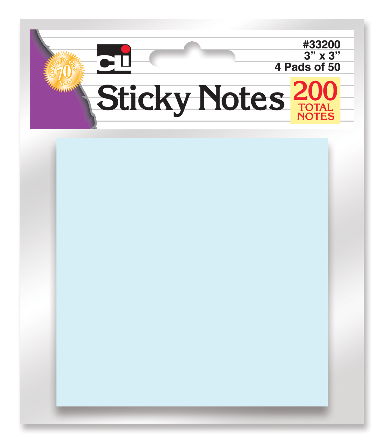Sticky Note Pads, 3X3, Assorted Pastels, 200 Sheets / Bg(144xalt=
