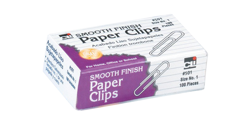 Wholesale Paper Clips, Size #3, Smooth Nickel, 100 / Box(250xalt=