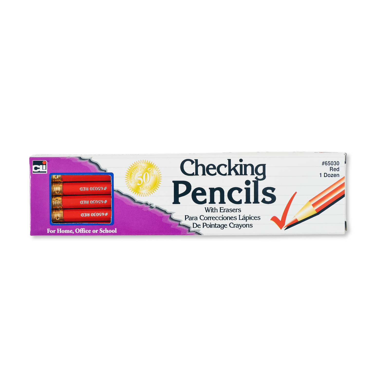 Wholesale Checking Pencil, Red With Eraser, 12 / Box(144x.33)