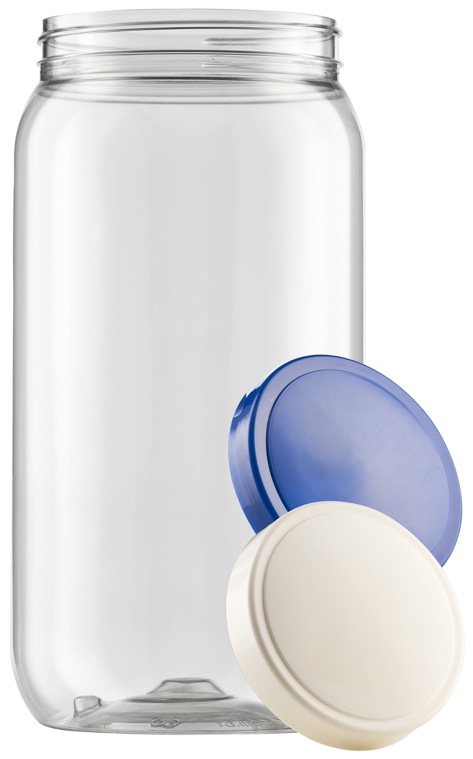 Wholesale Clear Jars Plastic, 91.02 oz, Blue and White DollarDays