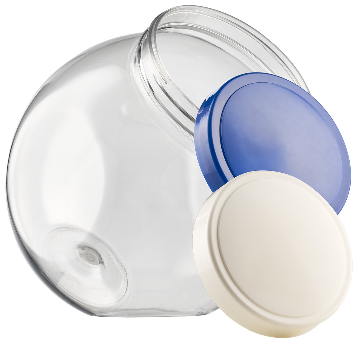 Wholesale Clear Jars Plastic, 2400 mL. Blue, White DollarDays