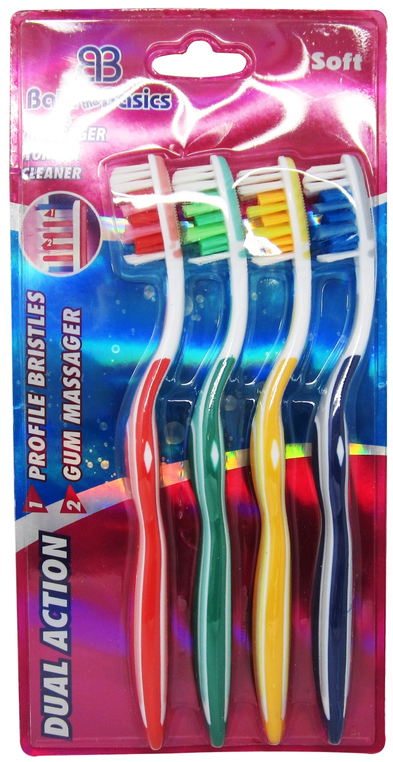 Wholesale Dual Action Toothbrush 4Pack (SKU 2316178) DollarDays