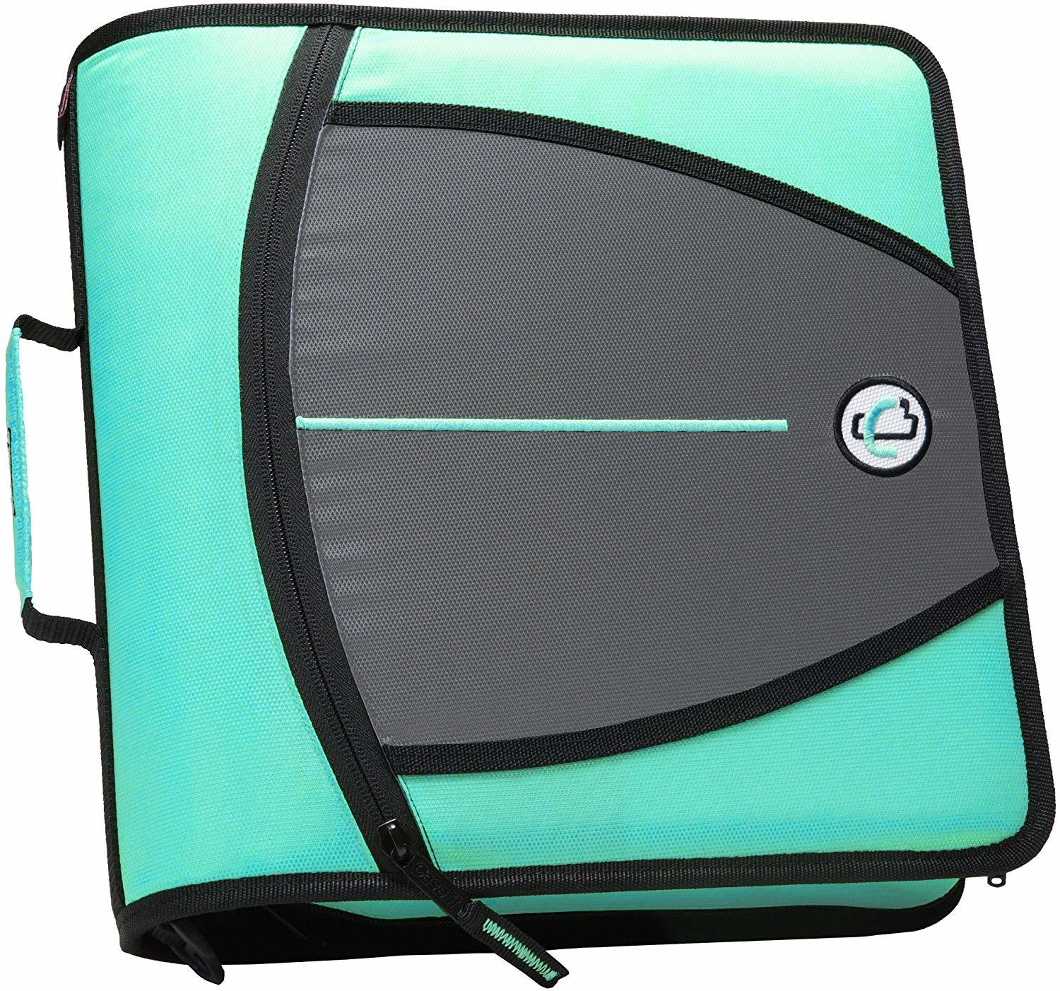 3" 3Ring Binder Mint, Interior Features, Expandable Folder, Zipper