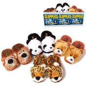 Fleece Slippers Asst With Animal Heads