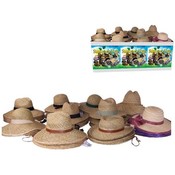 Straw Hats Assorted Six Styles-Lifeguard, Golfer, Gardening,