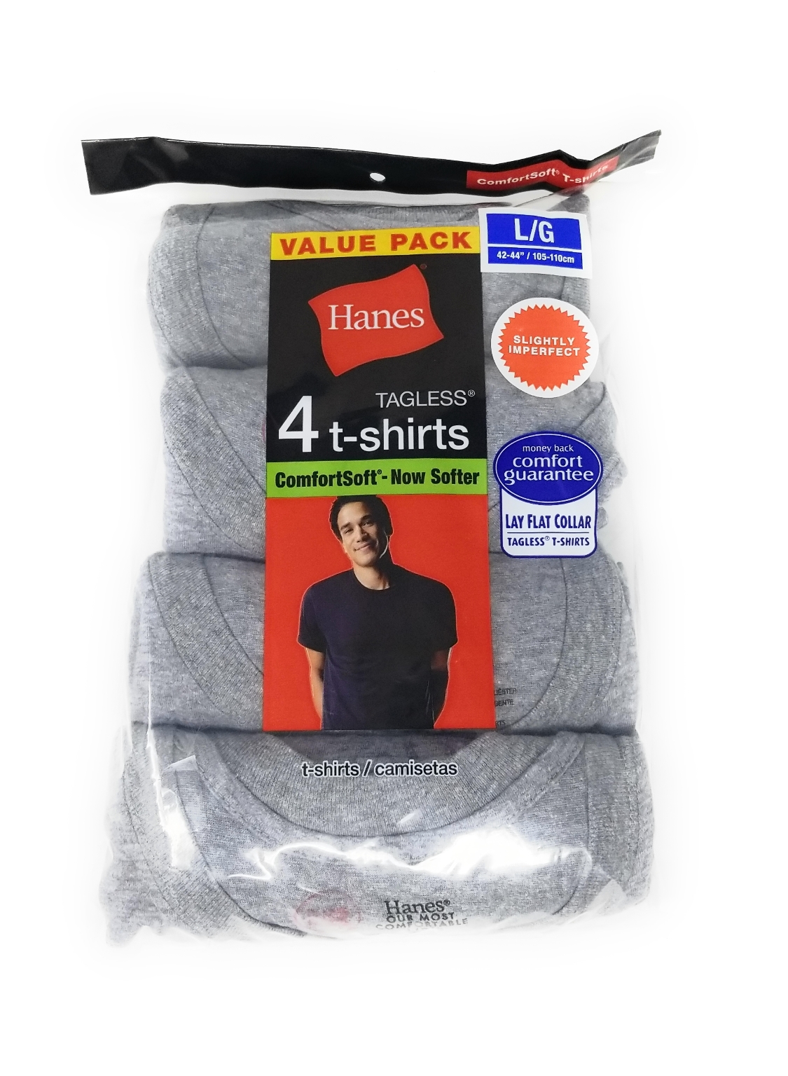 Wholesale Hanes Men S Tagless Comfortsoft T Shirt 4 Pack Sku 2316918 Dollardays