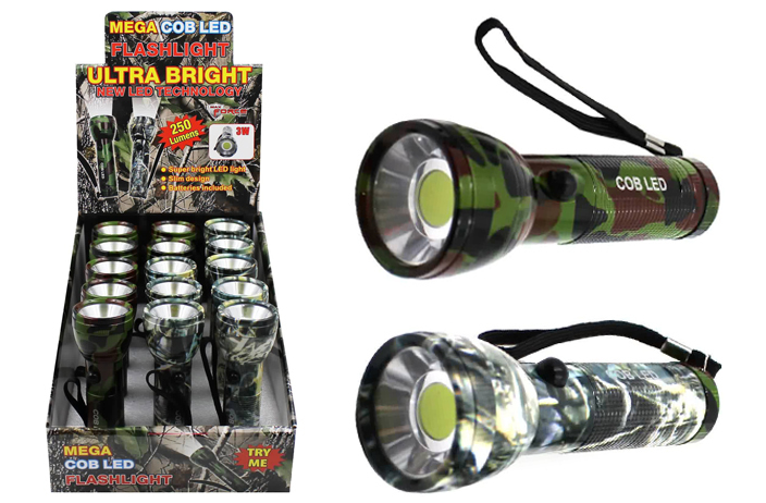 Wholesale Cob Led Camo Mega Flashlight(15x.10)