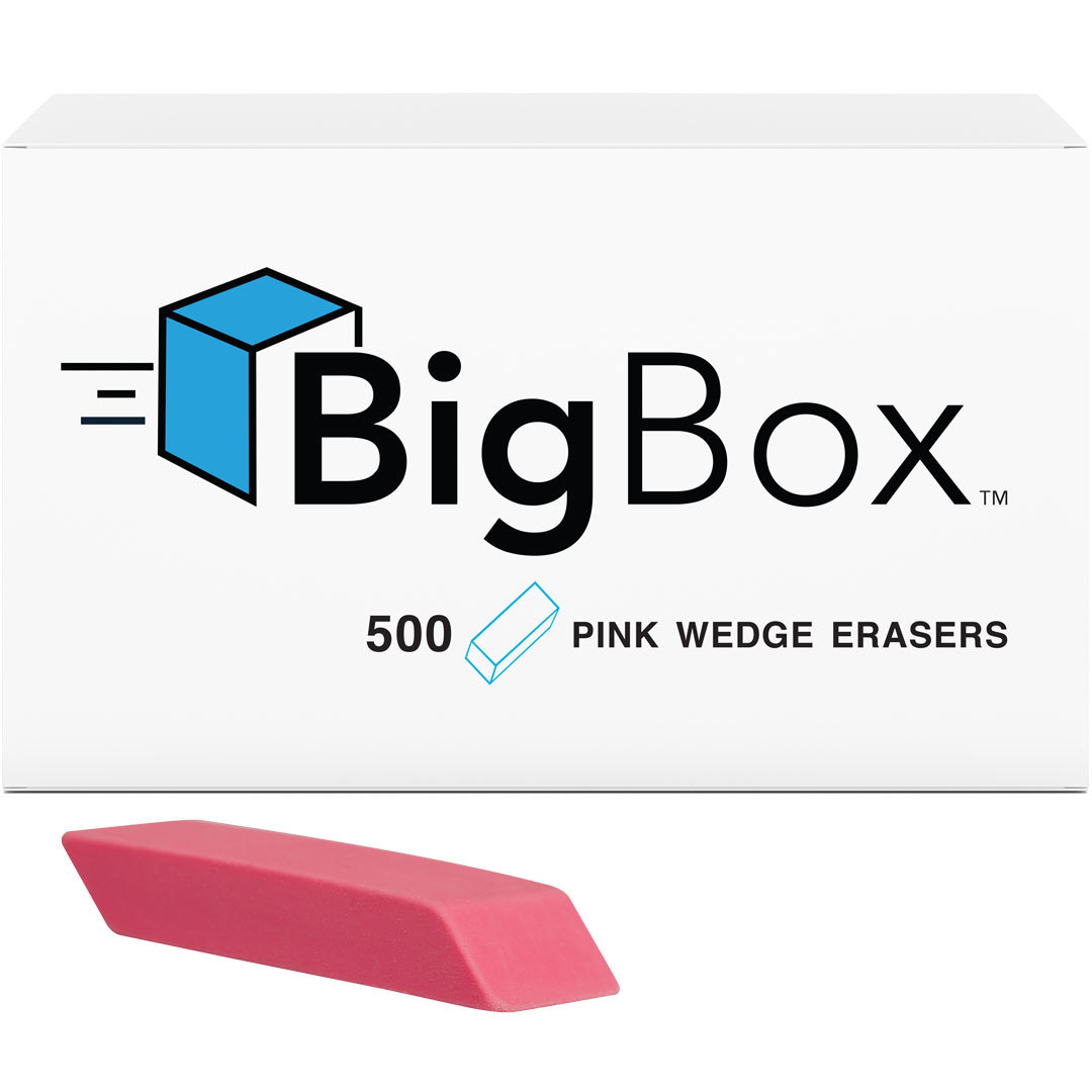 Wholesale Big Box of Pink Wedge Erasers DollarDays