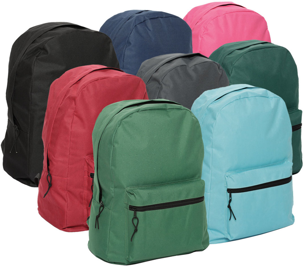 Wholesale 17 Basics Backpack 8 Assorted Colors Dollardays