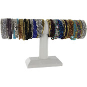 Faceted Glass Multi Beaded Coil Bracelet