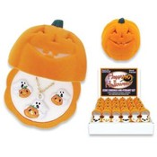 Lead Safe - Pumpkin Box - Necklace & Earring Set Wholesale Bulk