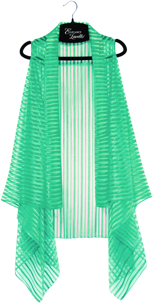 Wholesale Turquoise Sheer Striped Vest(10x.72)