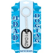 #1 Dad Dog Tag Key Chain