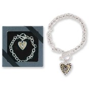 Tender N' True Silver Finish Heart Bracelet