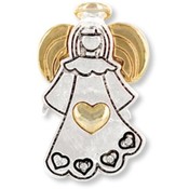 Wings and Wishes Heart Angel Pins