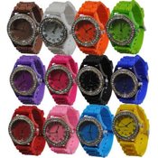 Silicone Rhinestone Face Watches