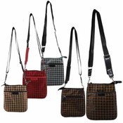 Womans Cross Body Houndstooth Print Bag