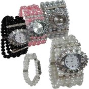 5 Strand Beaded Pearl Bracelet Watch