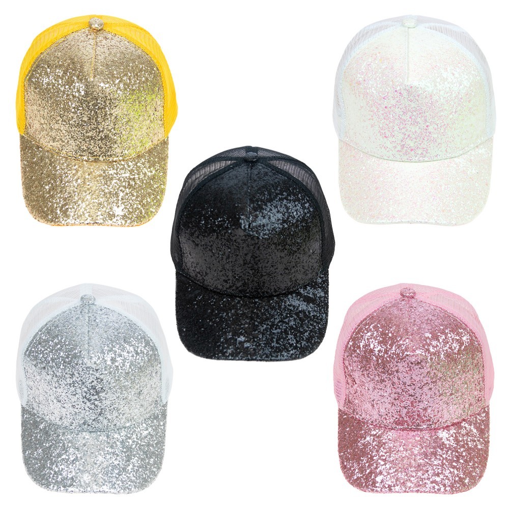 Wholesale Glitter Mesh Baseball Cap Assorted Colors DollarDays