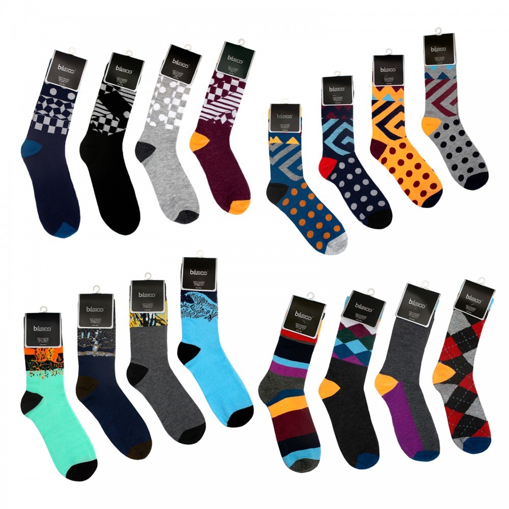 Wholesale Women's Colorful Crew Patterned Socks DollarDays