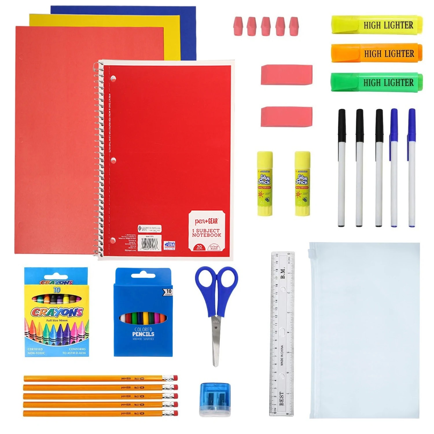 Bulk Elementary School Supply Kits 50 Pieces, 12 Count