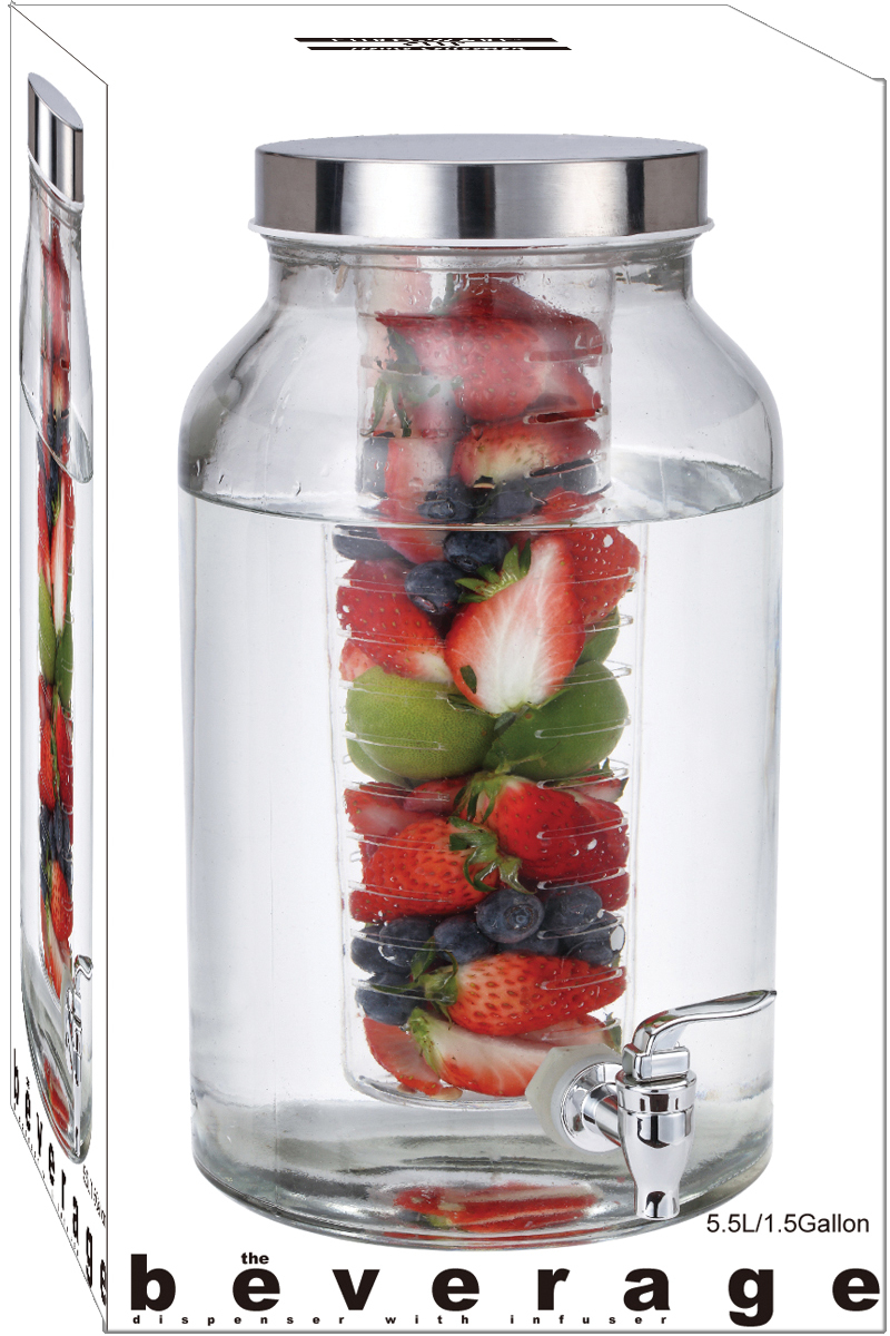 Wholesale Glass Beverage Dispenser With Infuser(60x.74)
