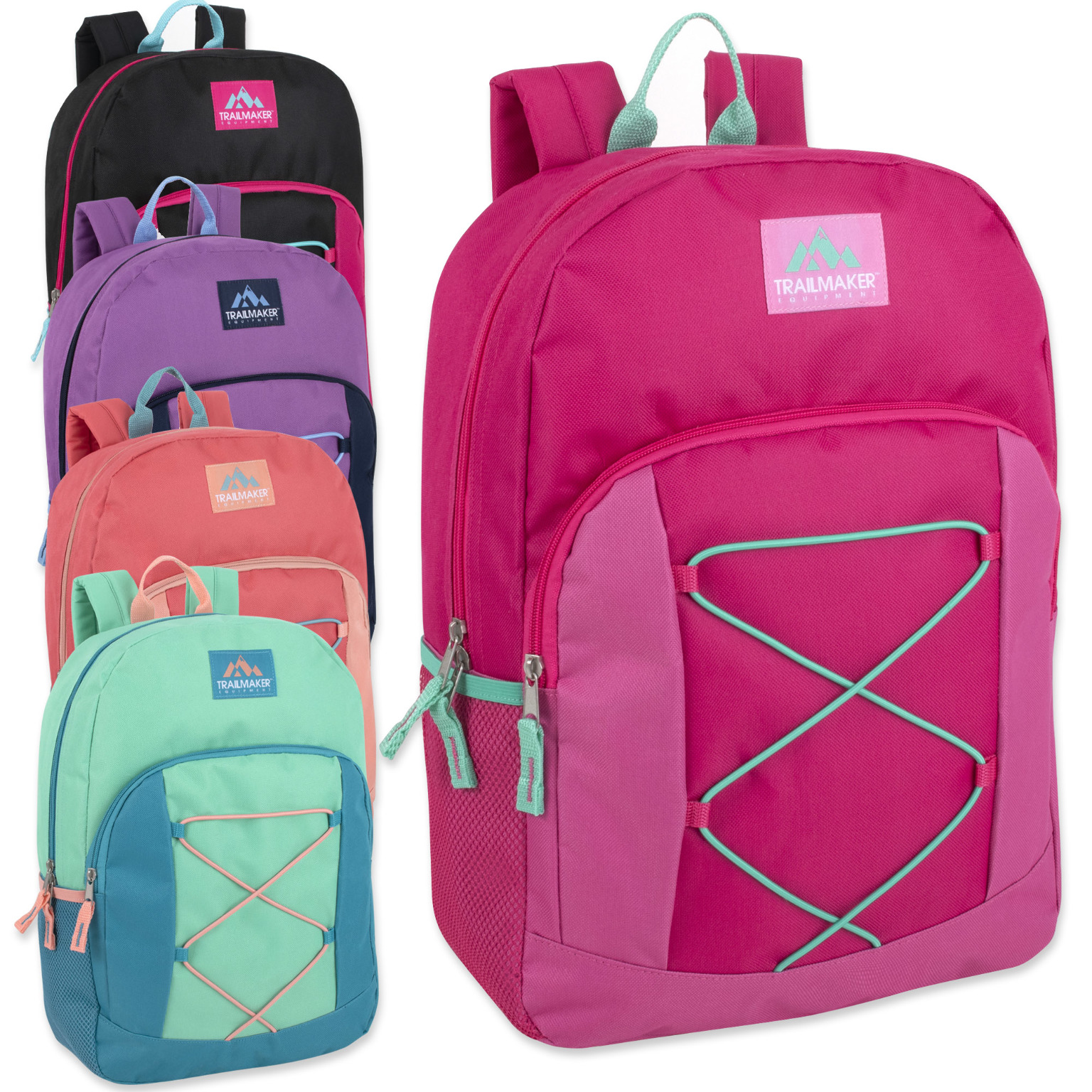 Wholesale Trailmaker 17" Bungee Backpack Girls (SKU 1902193) DollarDays