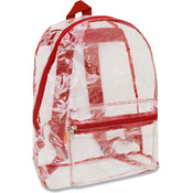 Clear Plastic Backpack - Red