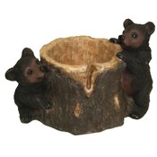 BEAR CUB TREE TRUNK PLANTER