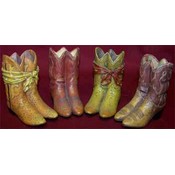 Cowboy Boots Figurine, 4 Asst.