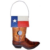 Boot Birdhouse W/ Texas Flag