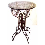 Metal Star Bistro Table with Glass Top