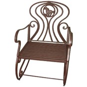 Metal Rocking Chair with Horse Design