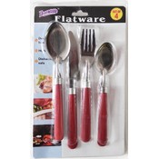 Red Handle Flatware Set of 4