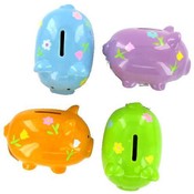 Piggy Bank, Ceramic Oval Bright Colors