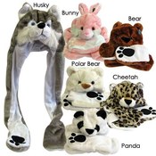 Animal Head Hats With Scarf - Gloves